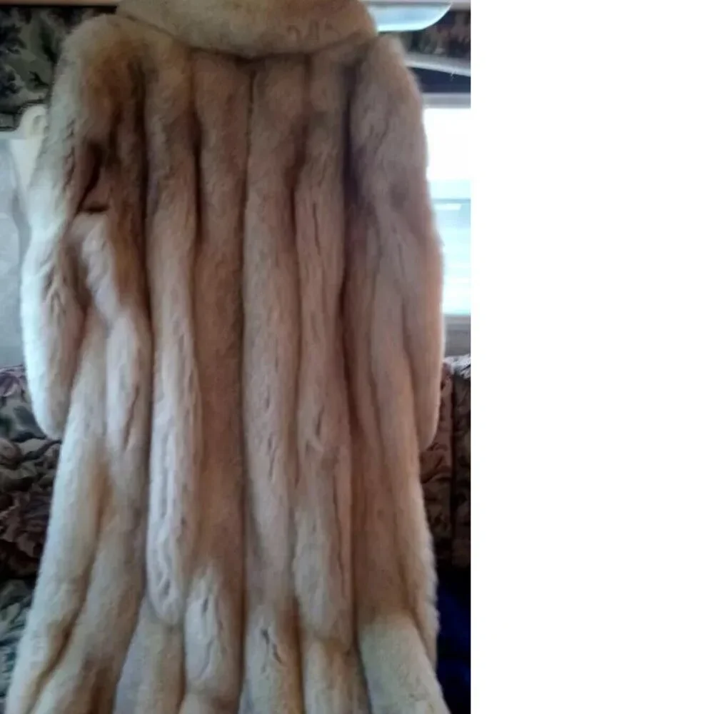Full Length Beautiful Silver Fox Coat Thick Plush Pellets Medium - Picture 4 of 6